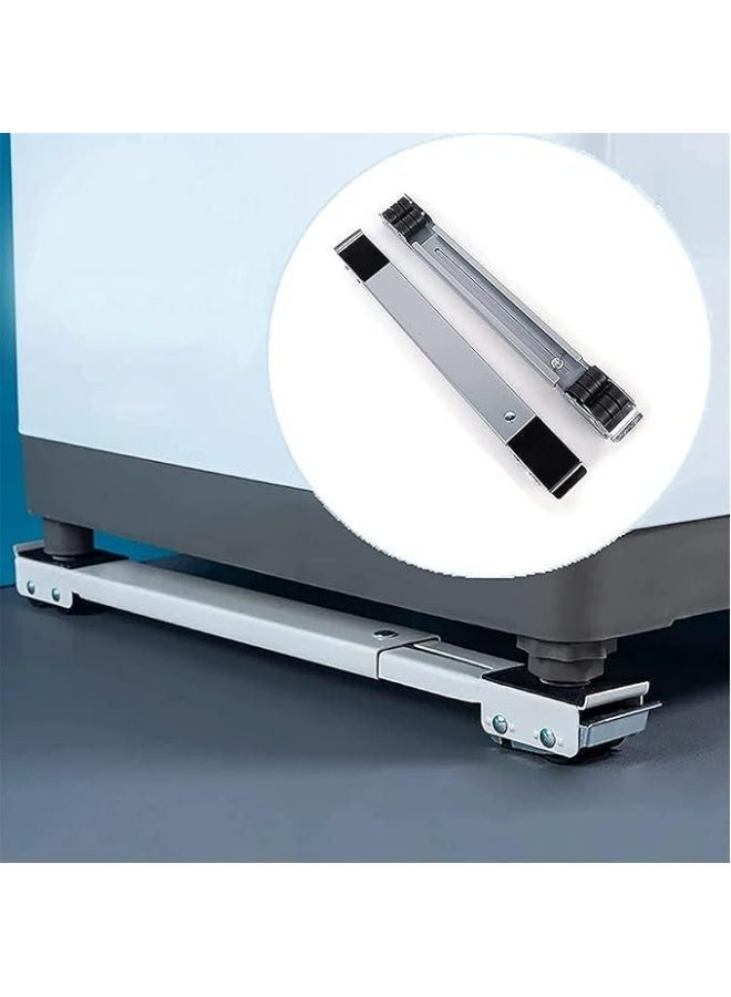 قاعدة غسالة وثلاجة متحركة قابلة للتعديل - حامل معدني بعجل للأجهزة الثقيلة والأثاث - مقاس (46 سم إلى 72 سم) - حمولة 227 كجم - Image 2